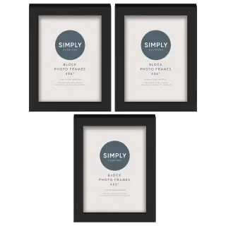Simply Everyday 4 X 6" Block Frames 3pk - Black 3 Simply Everyday 4 X 6" Block Frames 3pk - Black