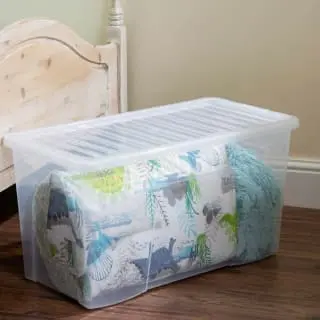 B&M Large Storage Box With Lid 110L - Clear 4 B&M Large Storage Box With Lid 110L - Clear - Image 2