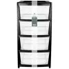 B&M 4 Tier Drawer - Black 2 B&M 4 Tier Drawer - Black -Furniture Shop 302305 set of 4 drawers black