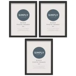 Simply Everyday A4 Block Frames 3pk - Black