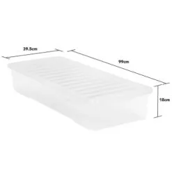 B&M Underbed Storage Box With Lid 55L - Clear -Furniture Shop 307321 55l under bed storage box with lid 3