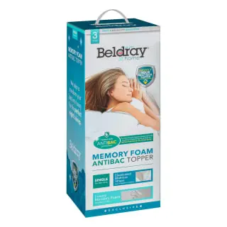 Beldray Memory Foam Antibac Mattress Topper - Single 3 Beldray Memory Foam Antibac Mattress Topper - Single