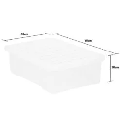 B&M Underbed Clear Storage Box With Lid 32L - Clear -Furniture Shop 314173 32l underbed storage box with lid clear 3