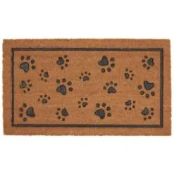 B&M Rubber & Coir Doormat - Paw Prints
