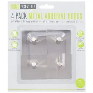 B&M Metal Adhesive Hooks 4pk - Square 5 B&M Metal Adhesive Hooks 4pk - Square - Image 3