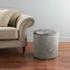 B&M Round Velvet Storage Ottoman -Furniture Shop 334907 round velvet studded ottoman1