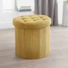 B&M Round Storage Ottoman - Ochre -Furniture Shop 345784 round ochre ottoman