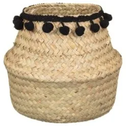 B&M Mini Pompom Basket - Natural