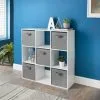 Lokken 9 Cube Shelving Unit & Baskets - White -Furniture Shop 356267 lokken white 9 cube shelving unit with 5 gery baskets