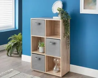 Lokken 6 Cube Basket Storage Shelf - Oak 3 Lokken 6 Cube Basket Storage Shelf - Oak