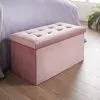 B&M Suede Storage Ottoman - Blush 1 B&M Suede Storage Ottoman - Blush -Furniture Shop 356751 blush suede ottoman