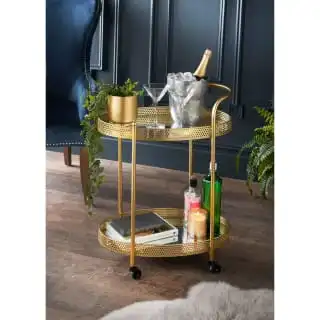 B&M Deco Glam Drinks Trolley - Gold 3 B&M Deco Glam Drinks Trolley - Gold