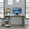 B&M Norvik Desk With Shelves 1 B&M Norvik Desk With Shelves -Furniture Shop 365229 norvik desk with shelves light oak and white finish