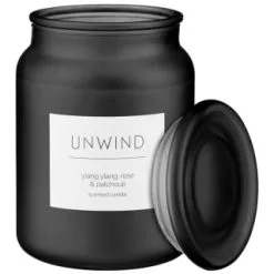 B&M Large Spa Scented Candle - Black - Unwind -Furniture Shop 368680 large spa candle unwind 5