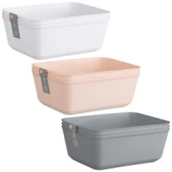 B&M Soft Touch Flexi Storage Basket 3pk - Grey -Furniture Shop 368751 368748 368746 soft touch 3pk flexi storage basket group