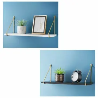 B&M Malvern Shelf With Gold Bracket 80cm - White 4 B&M Malvern Shelf With Gold Bracket 80cm - White - Image 2
