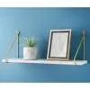 B&M Malvern Shelf With Gold Bracket 80cm - White -Furniture Shop 370152 malvern 80cm shelf with gold bracket white