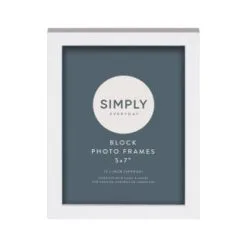 Simply Everyday 5 X 7" Block Frames 3pk - White -Furniture Shop 370279 3pk simply everyday block frames 5x7 white 2