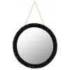 B&M Fringe Round Hanging Mirror - Black 2 B&M Fringe Round Hanging Mirror - Black -Furniture Shop 370649 hanging circle mirror