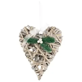 B&M Hanging Wicker Heart - White 3 B&M Hanging Wicker Heart - White