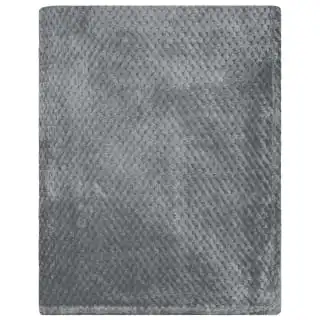 Heritage Collection Waffle Faux Fur Throw - Grey 4 Heritage Collection Waffle Faux Fur Throw - Grey - Image 2
