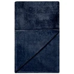 B&M Waffle Faux Fur Throw - Navy -Furniture Shop 372950 waffle faux fur throw navy