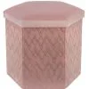 B&M Velvet Look Ottoman - Blush 2 B&M Velvet Look Ottoman - Blush -Furniture Shop 374367 blush velvet look ottoman