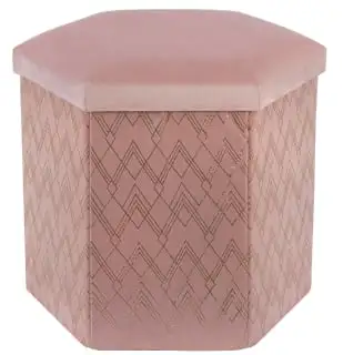 B&M Velvet Look Ottoman - Blush 3 B&M Velvet Look Ottoman - Blush