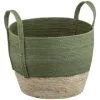 B&M Natural Wicker Basket - Green -Furniture Shop 374427 khaki and natural wicker basket