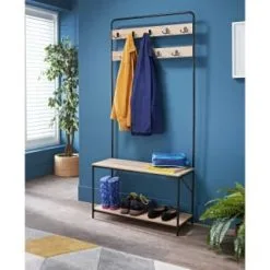 B&M Michigan Coat Rack With Shoe Storage