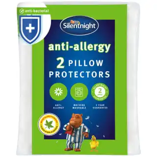 Silentnight Anti-Allergy Pillow Protector 2pk 3 Silentnight Anti-Allergy Pillow Protector 2pk