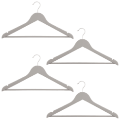 B&M Matte Grey Wooden Hangers 4pk -Furniture Shop 376023 wooden hangers 4pk group