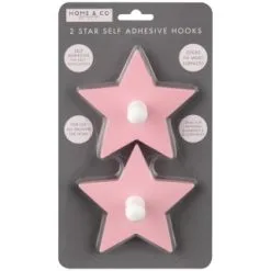 Furniture Shop 36 B&M Star Shaped Self Adhesive Hooks 2pk - Blush