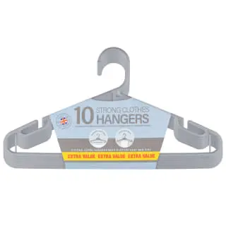 B&M Jumbo Hangers 10pk - Grey 5 B&M Jumbo Hangers 10pk - Grey - Image 3