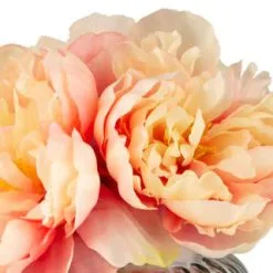 B&M Peony In Ribbed Glass Vase -Furniture Shop 380201 peony in ribbed glass vase 2