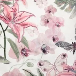 Heritage Collection Embroidered Fleur Blush Cushion -Furniture Shop 380407 floral embroidered cushion 2