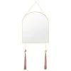 B&M Gold Mirror With Pink Tassels 1 B&M Gold Mirror With Pink Tassels -Furniture Shop 380917 gold tassel mirror with moon and stars
