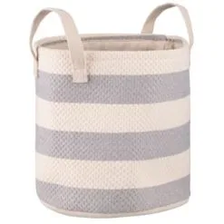 B&M Perissa Nordic Striped Basket - Blue & White