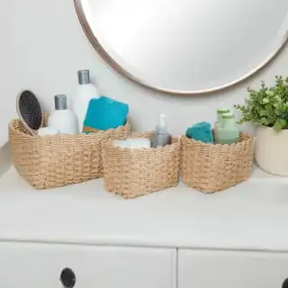 Wicker & Weave Samos Set Of 3 Storage Rope Baskets 3pk - Natural 3 Wicker & Weave Samos Set Of 3 Storage Rope Baskets 3pk - Natural