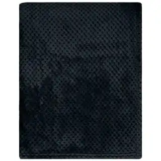 B&M Waffle Fleece Throw - Black 4 B&M Waffle Fleece Throw - Black - Image 2