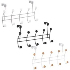 B&M 10 Ball Overdoor Hooks - Silver -Furniture Shop 383570 10 ball overdoor hooks main