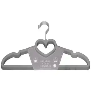 B&M Velvet Heart Shaped Hangers 8pk - Grey 3 B&M Velvet Heart Shaped Hangers 8pk - Grey
