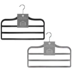 B&M Velvet Trouser Hangers 3pk - Black -Furniture Shop 383688 3pk pure velvet trouser hangers main