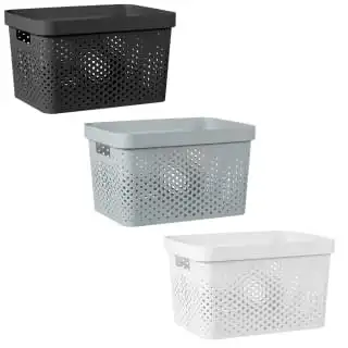 B&M Large Rectangular Spot Storage Basket - Grey 4 B&M Large Rectangular Spot Storage Basket - Grey - Image 2