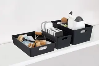 Home Essentials Soho Storage Tray 15 X 35 X 26cm - Graphite 4 Home Essentials Soho Storage Tray 15 X 35 X 26cm - Graphite - Image 2