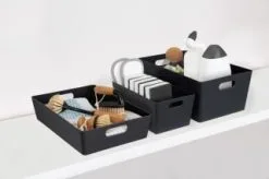 Home Essentials Soho Storage Tub 10 X 30 X 10cm - Graphite -Furniture Shop 384312 384322 384405 soho box graphite group