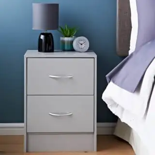 Lokken 2 Drawer Bedside Table - Grey 3 Lokken 2 Drawer Bedside Table - Grey
