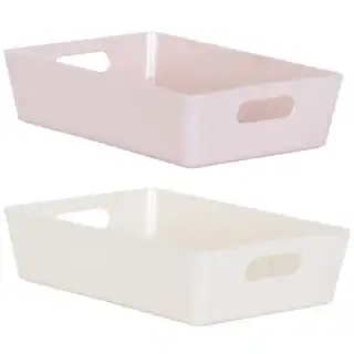 Home Essentials Soho Storage Tray 6 X 25.5 X 17cm - Pink 4 Home Essentials Soho Storage Tray 6 X 25.5 X 17cm - Pink - Image 2