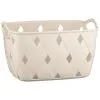 Home Essentials Diamond Embossed Cream Storage Basket - Medium 1 Home Essentials Diamond Embossed Cream Storage Basket - Medium -Furniture Shop 384968 diamond embossed storage basket cream medium