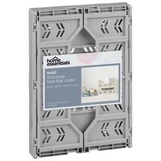 Home Essentials Midi Stacking Fold Flat Crate 30.6 X 20.5 X 12.6cm - Grey 5 Home Essentials Midi Stacking Fold Flat Crate 30.6 X 20.5 X 12.6cm - Grey - Image 3